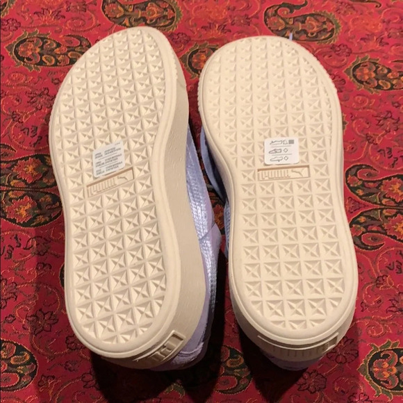 NEW PUMA SUEDE PLATFORM MONO SATIN SHOES SZ 7.5 - Picture 6 of 8